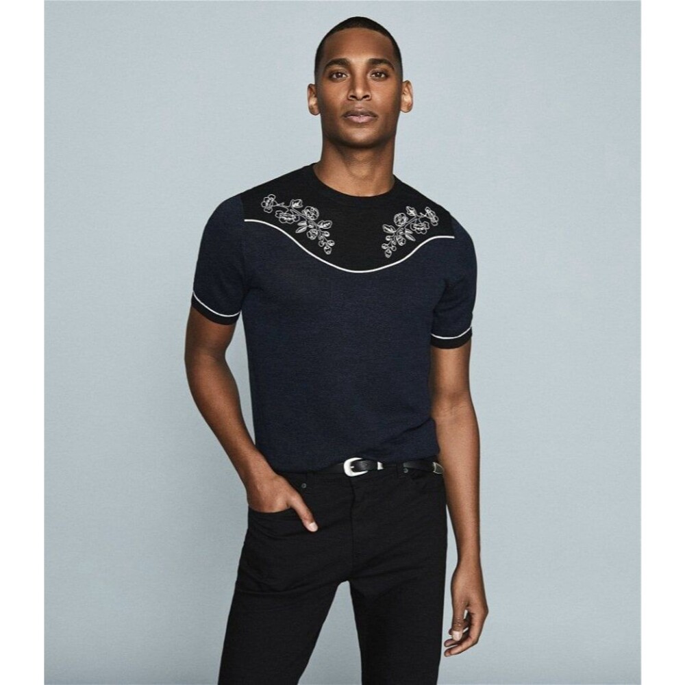Reiss Floral Embroidered T-Shirt